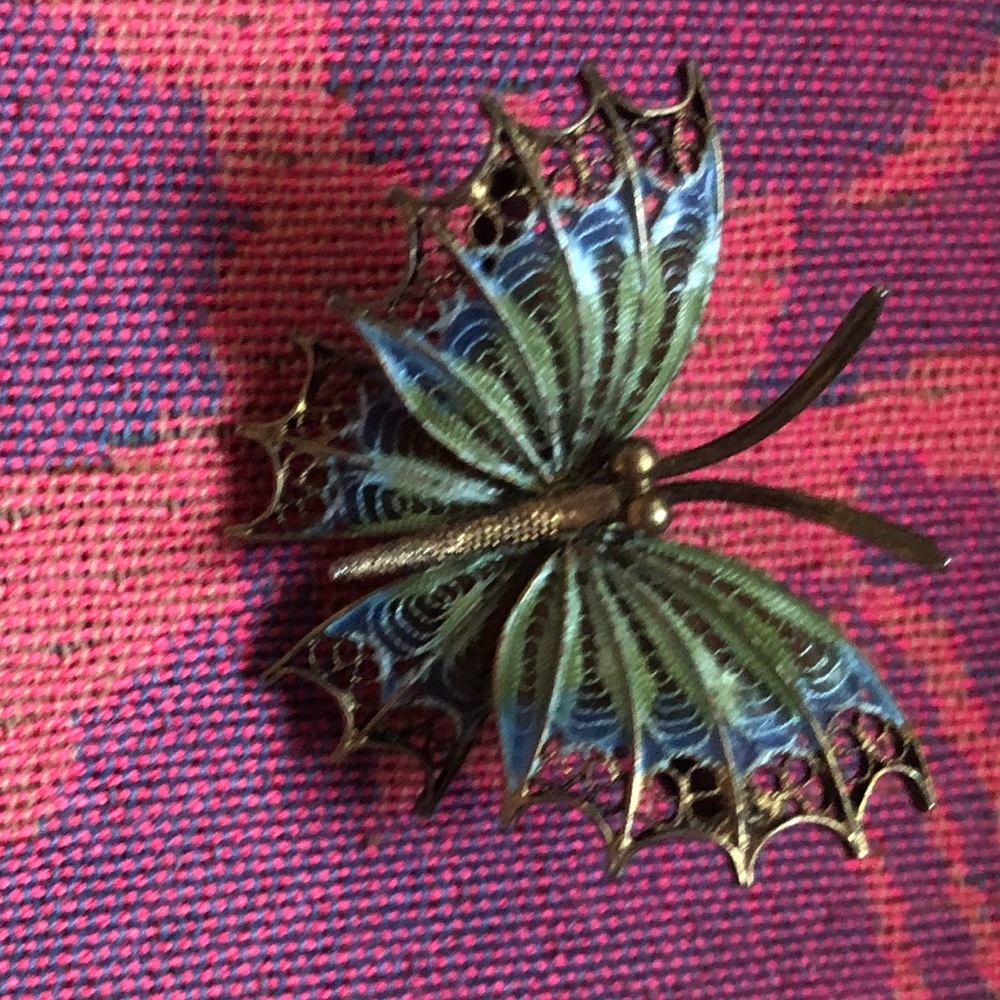 Butterfly pin. Enamel